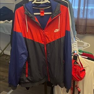 Nike Red and Navy Hooded Jacket